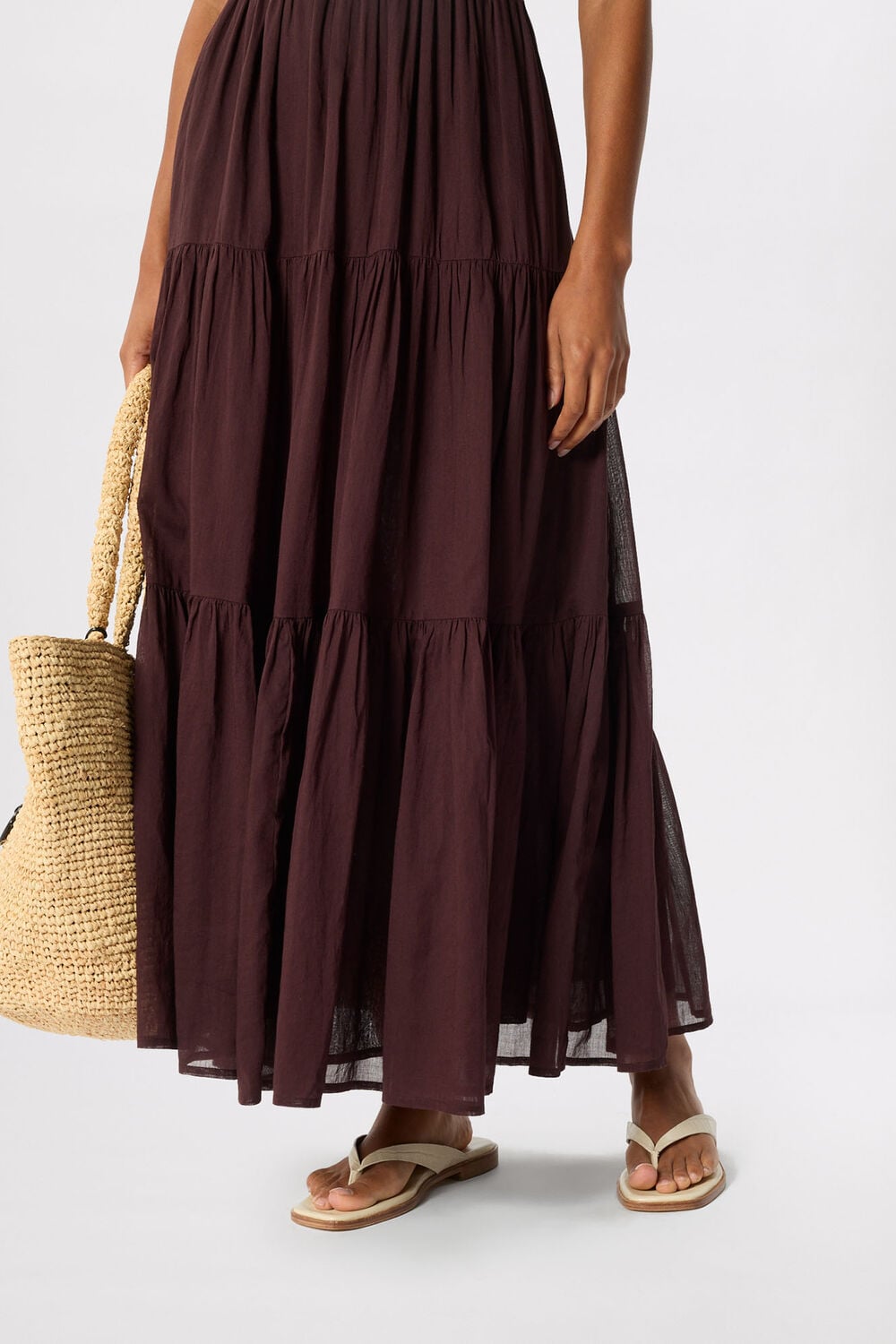 Cotton Maxi V Neck Sundress