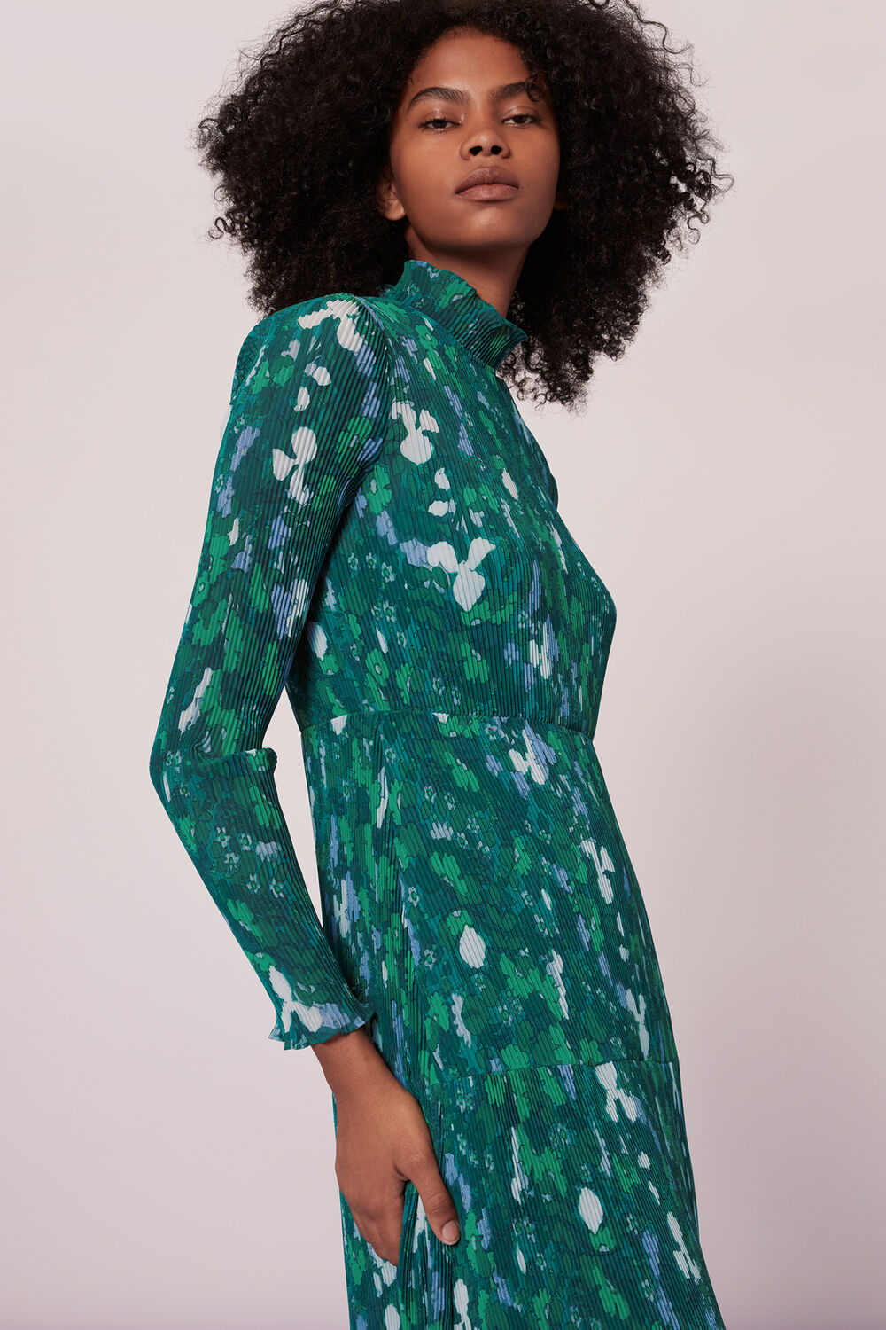 Kaleidoscope Plisse Midi Dress