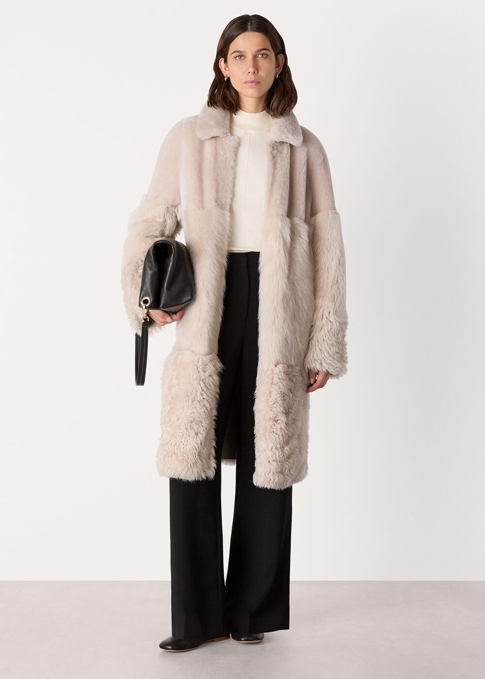 Cossma Shearling Longline Coat