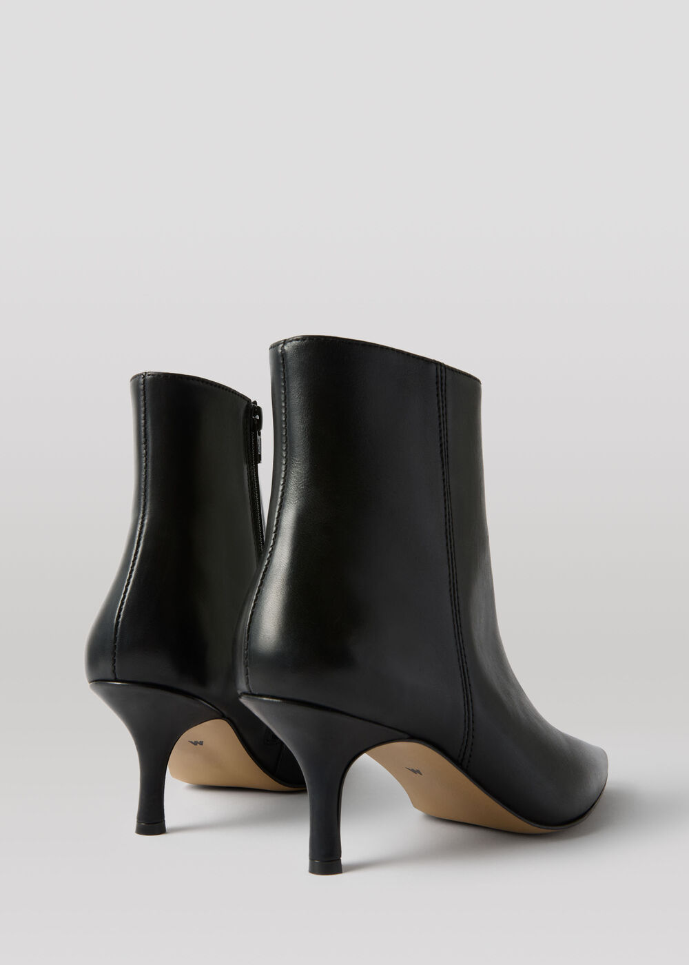 Kitten Heel Leather Ankle Boot