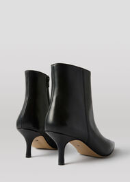 Kitten Heel Leather Ankle Boot