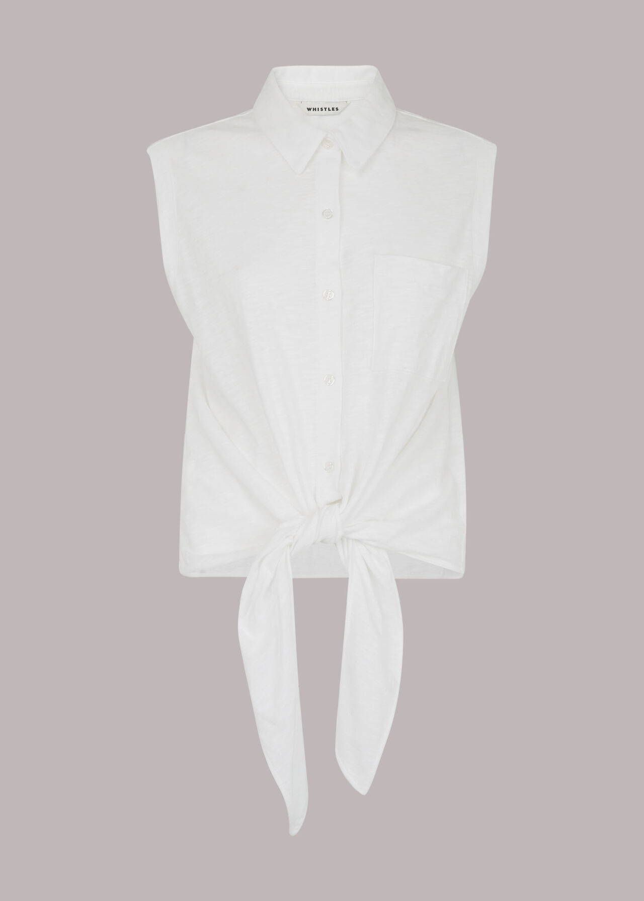 White Tie Front Sleeveless Shirt | WHISTLES