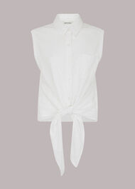 Tie Front Sleeveless Shirt
