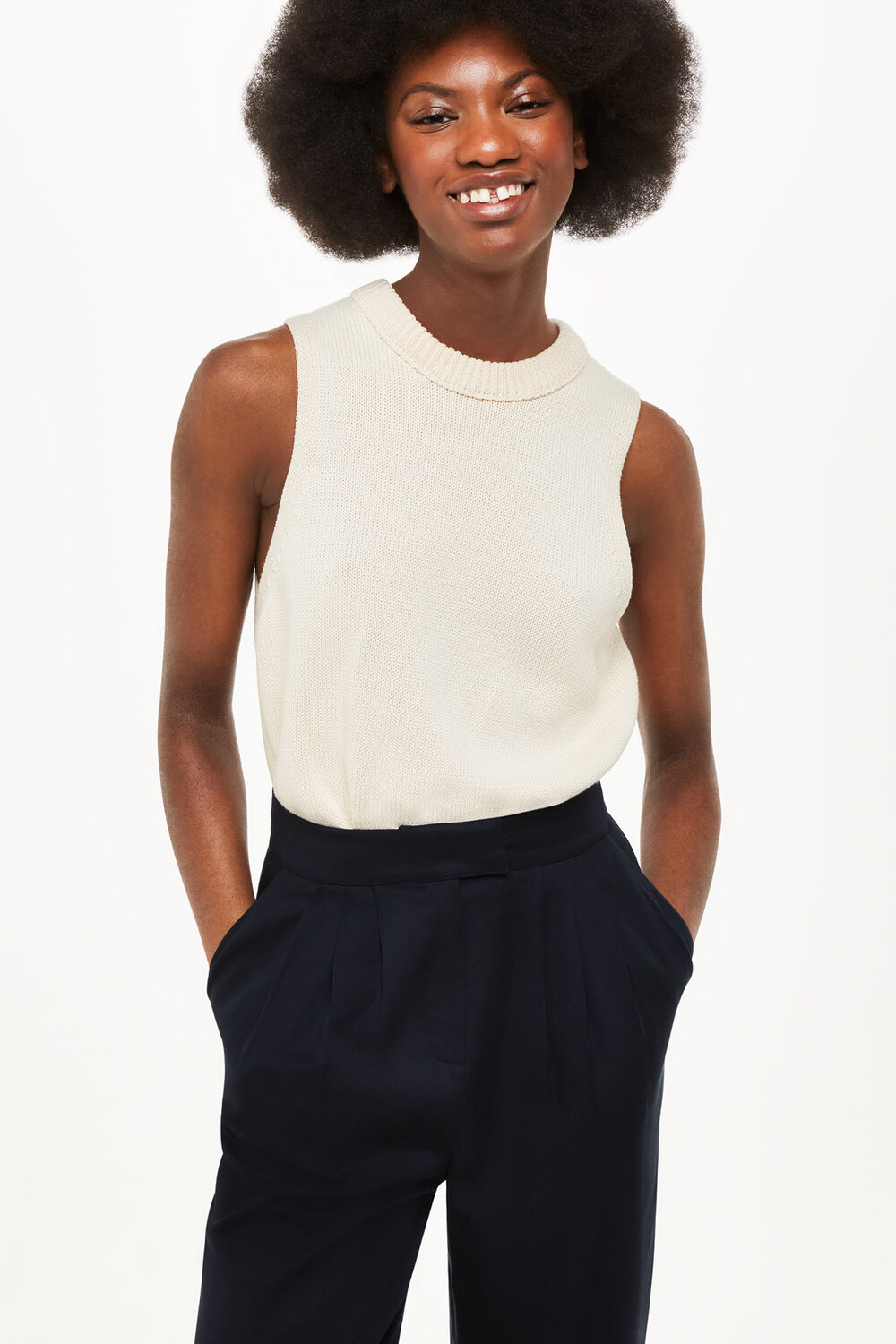 Black Fran Pleat Trouser