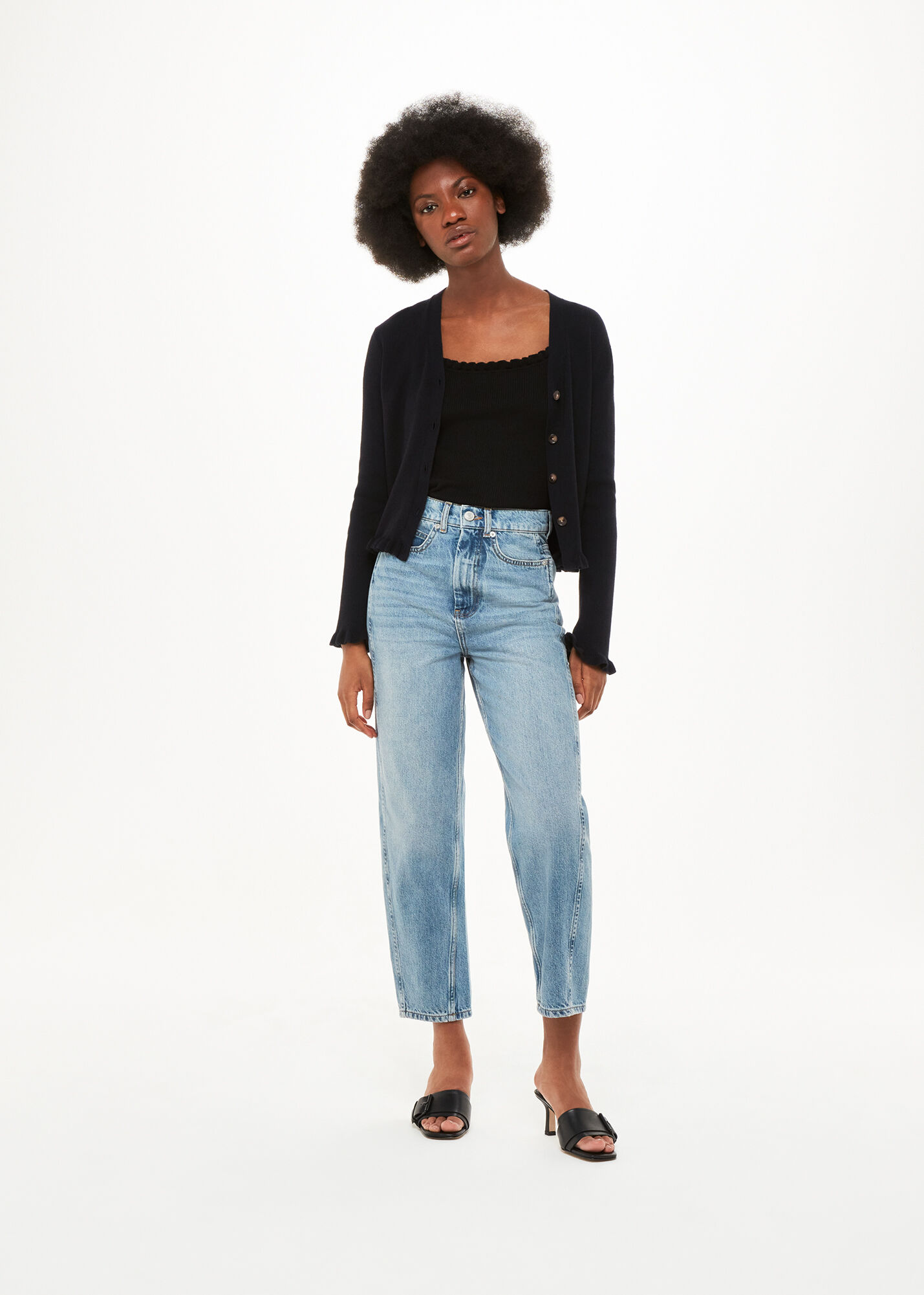 Black Frill Hem Cardigan WHISTLES