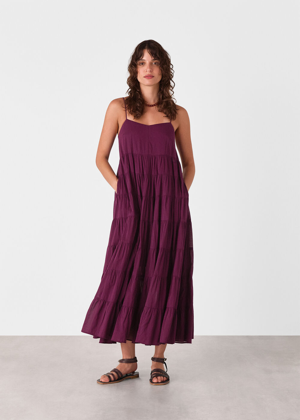 Cotton Tiered Maxi Sun Dress