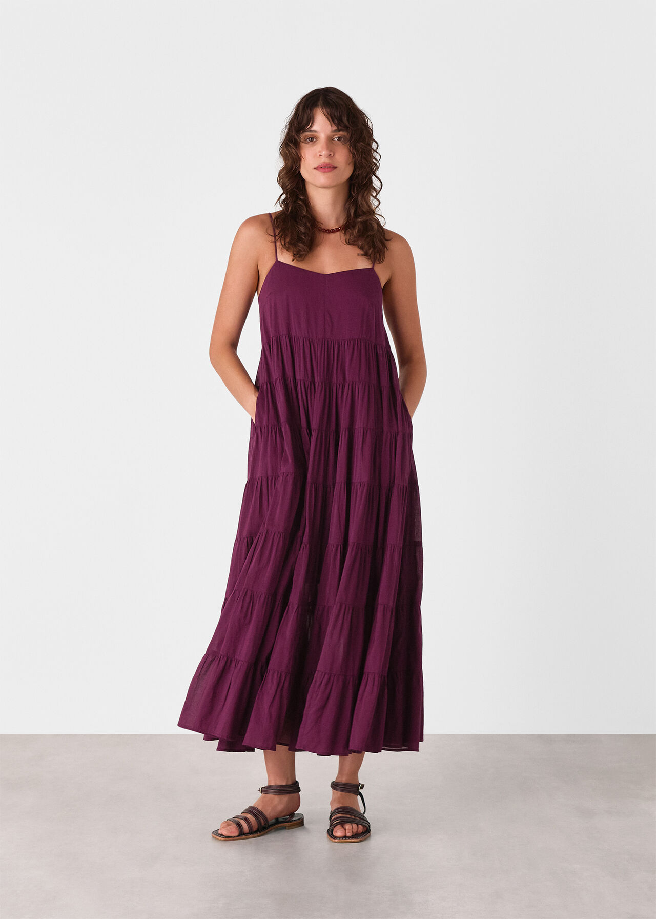 Cotton Tiered Maxi Sun Dress