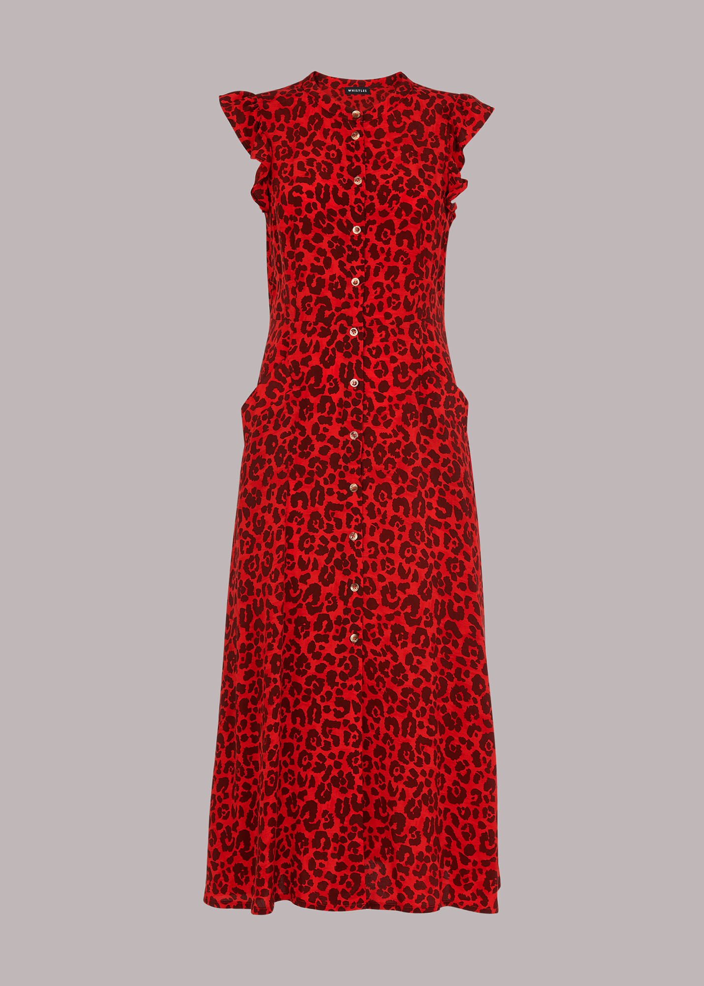 Whistles red leopard print dress hotsell