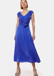 Arie Hammered Satin Midi Dress