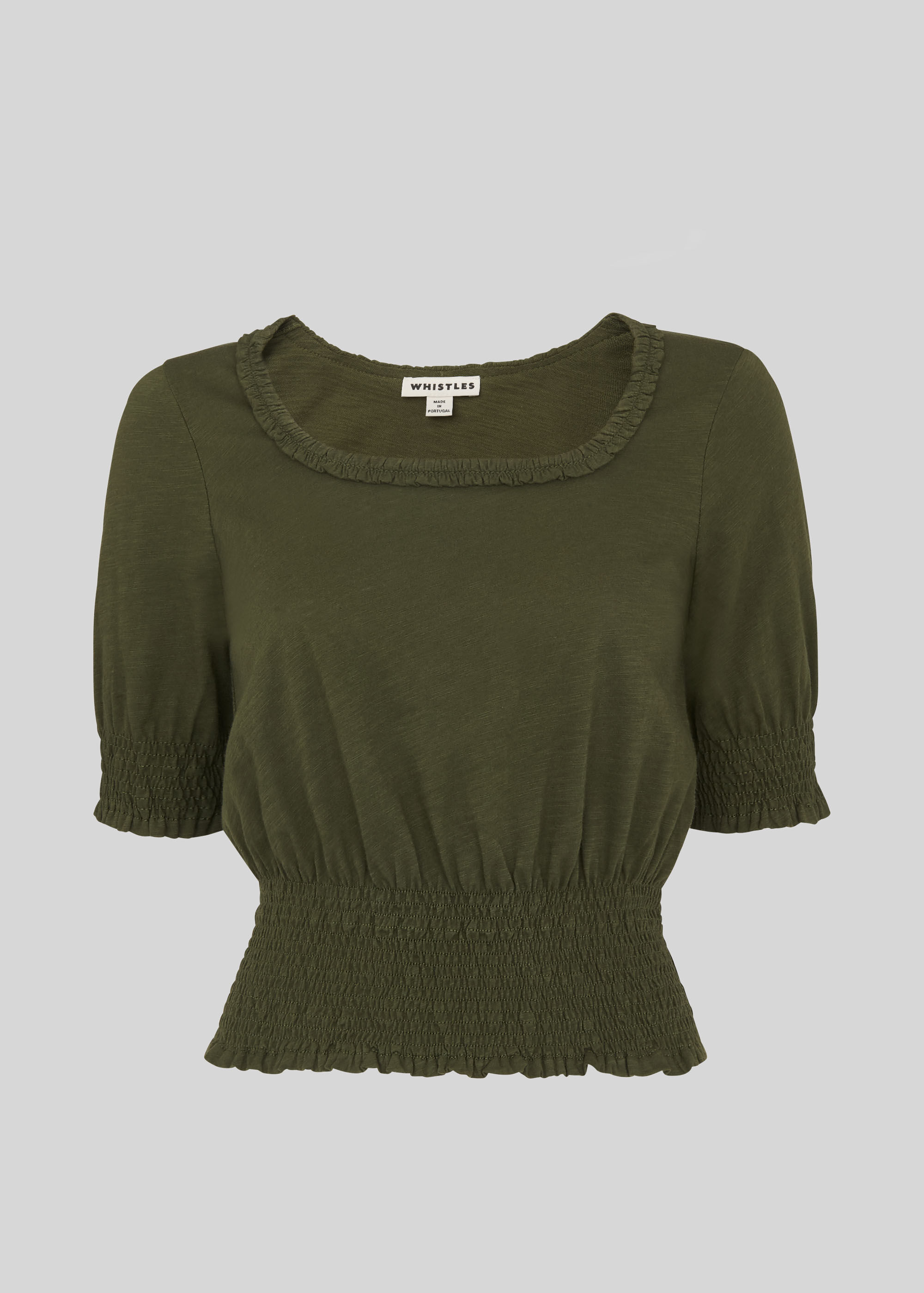 smocked ruffle top