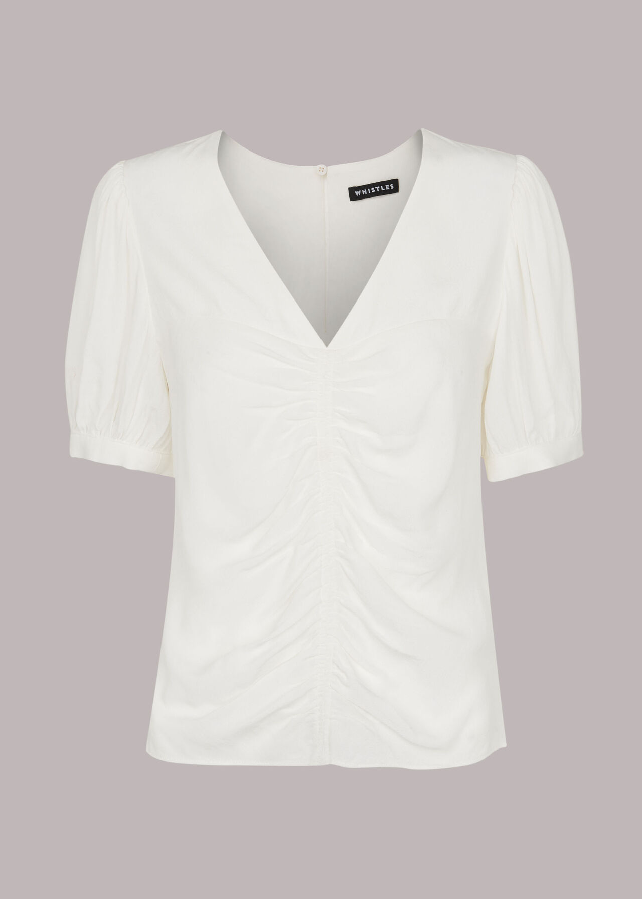 V Neck Gather Detail Top