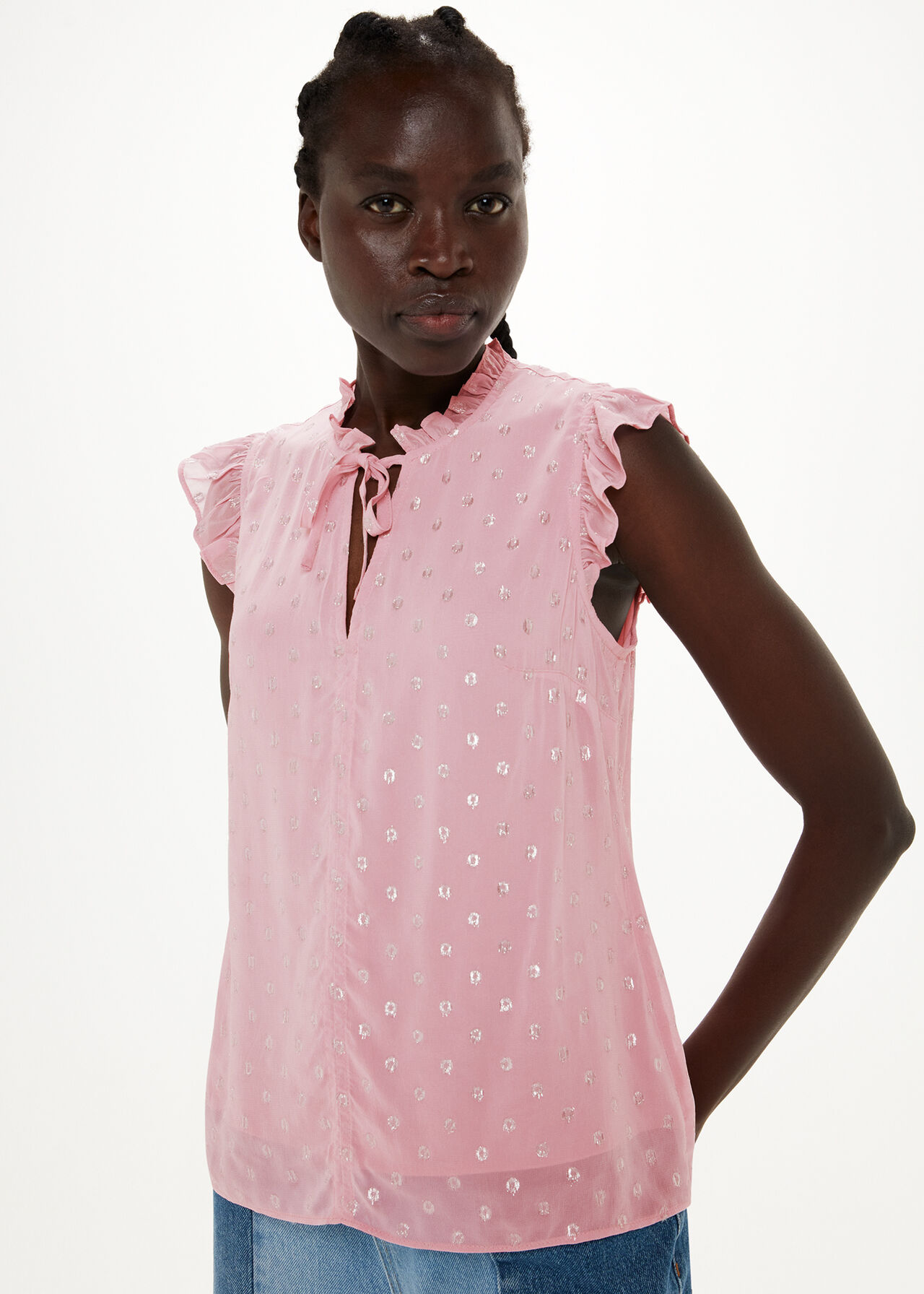 Metallic Dobby Top