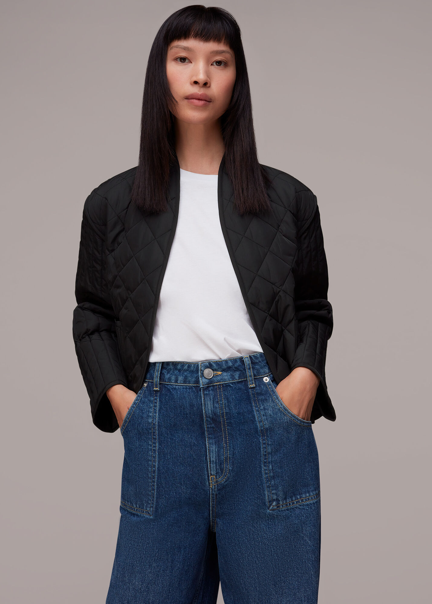 Black Lydia Quilted Jacket WHISTLES