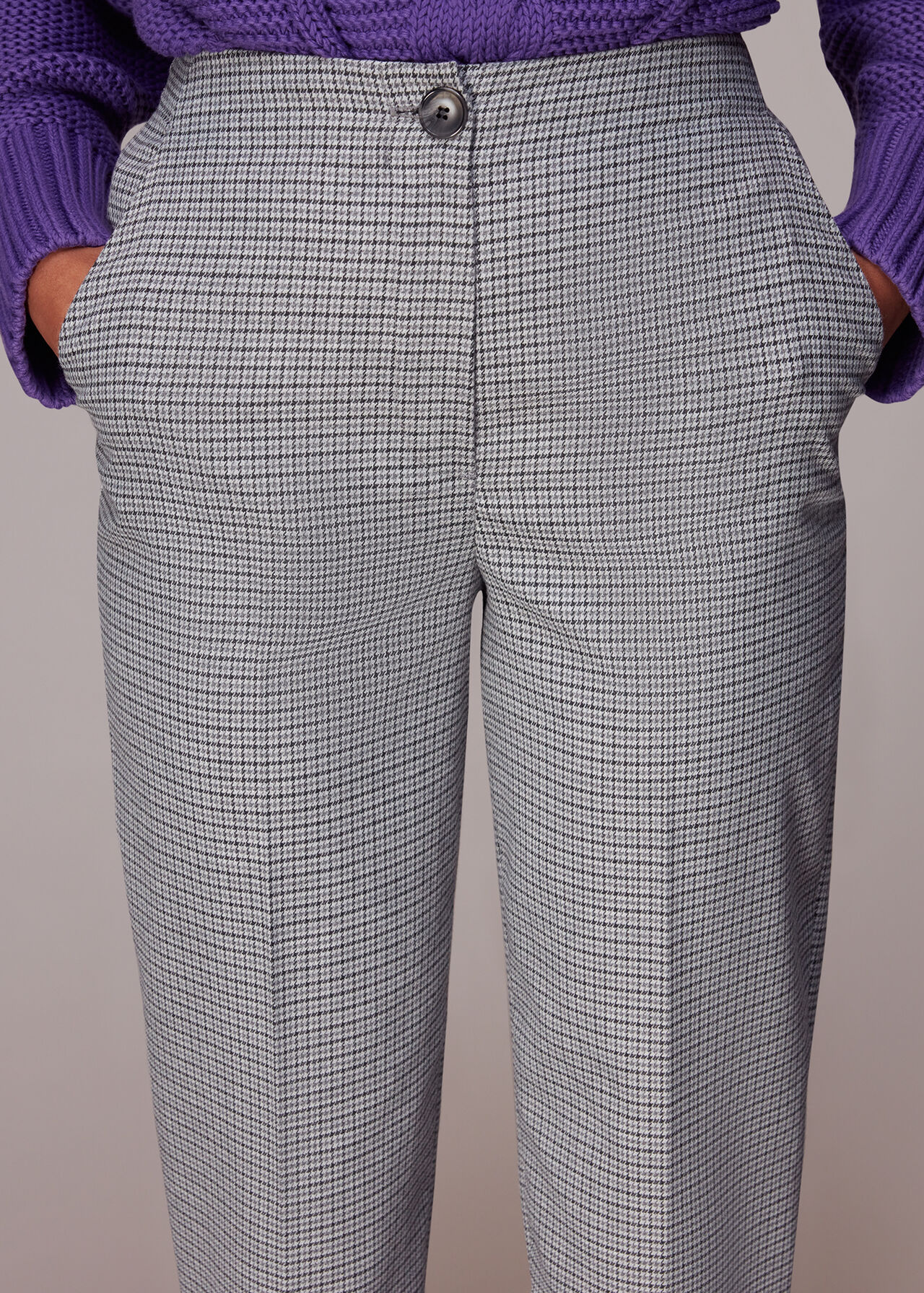 Lila Check Trouser