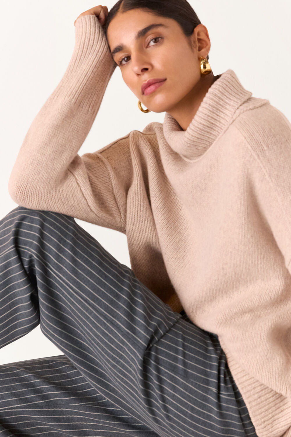 Isla Pinstripe Wool Trouser
