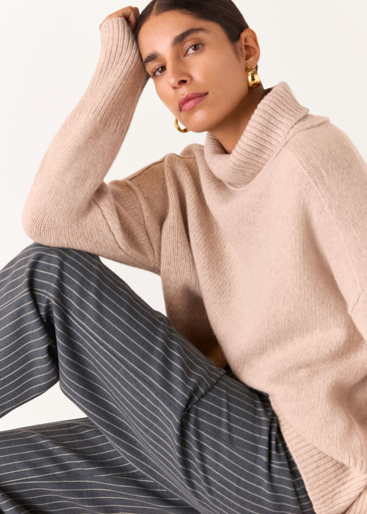 Isla Pinstripe Wool Trouser