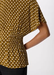 Ikat Spot Shirred Blouse