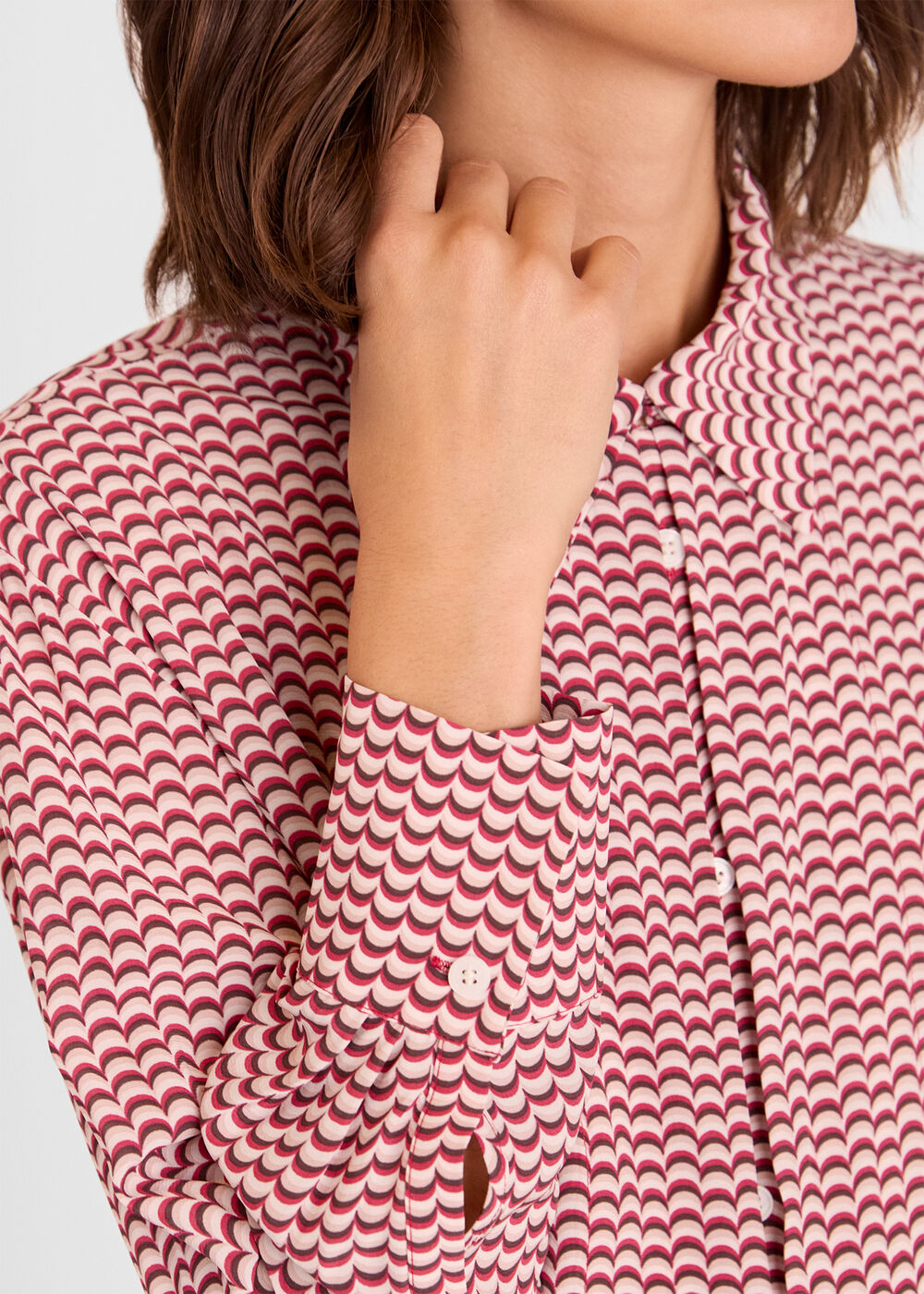 Geo Print Pleat Detail Shirt