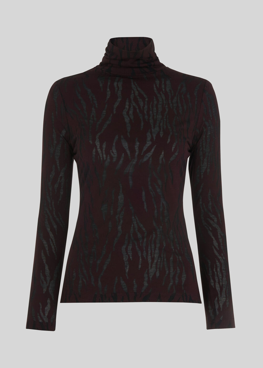 Animal Burnout Top Burgundy