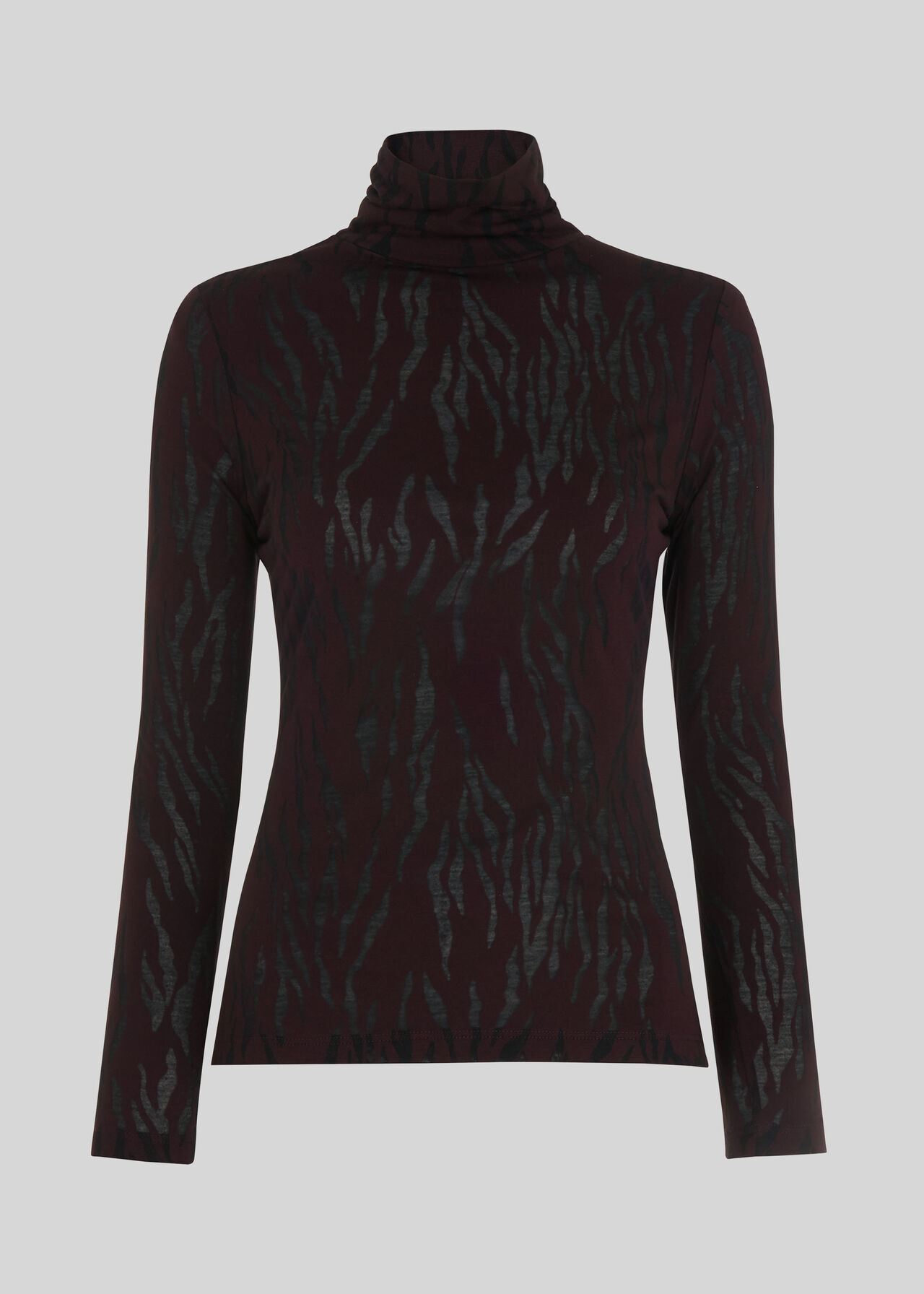 Animal Burnout Top Burgundy