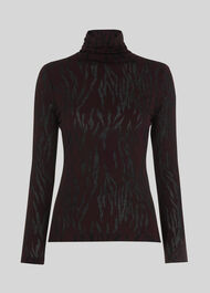 Animal Burnout Top Burgundy