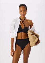 Textured Gingham Bikini Top