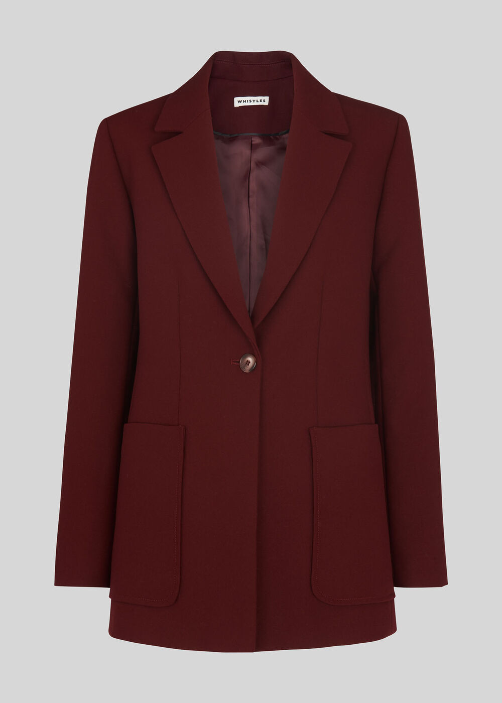 Relaxed Patch Pocket Jacket Burgundy