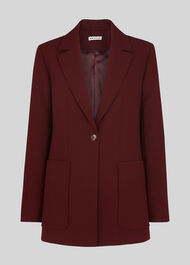 Relaxed Patch Pocket Jacket Burgundy