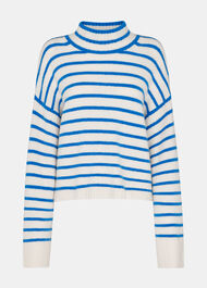 Stripe Rib Detail Funnel Knit