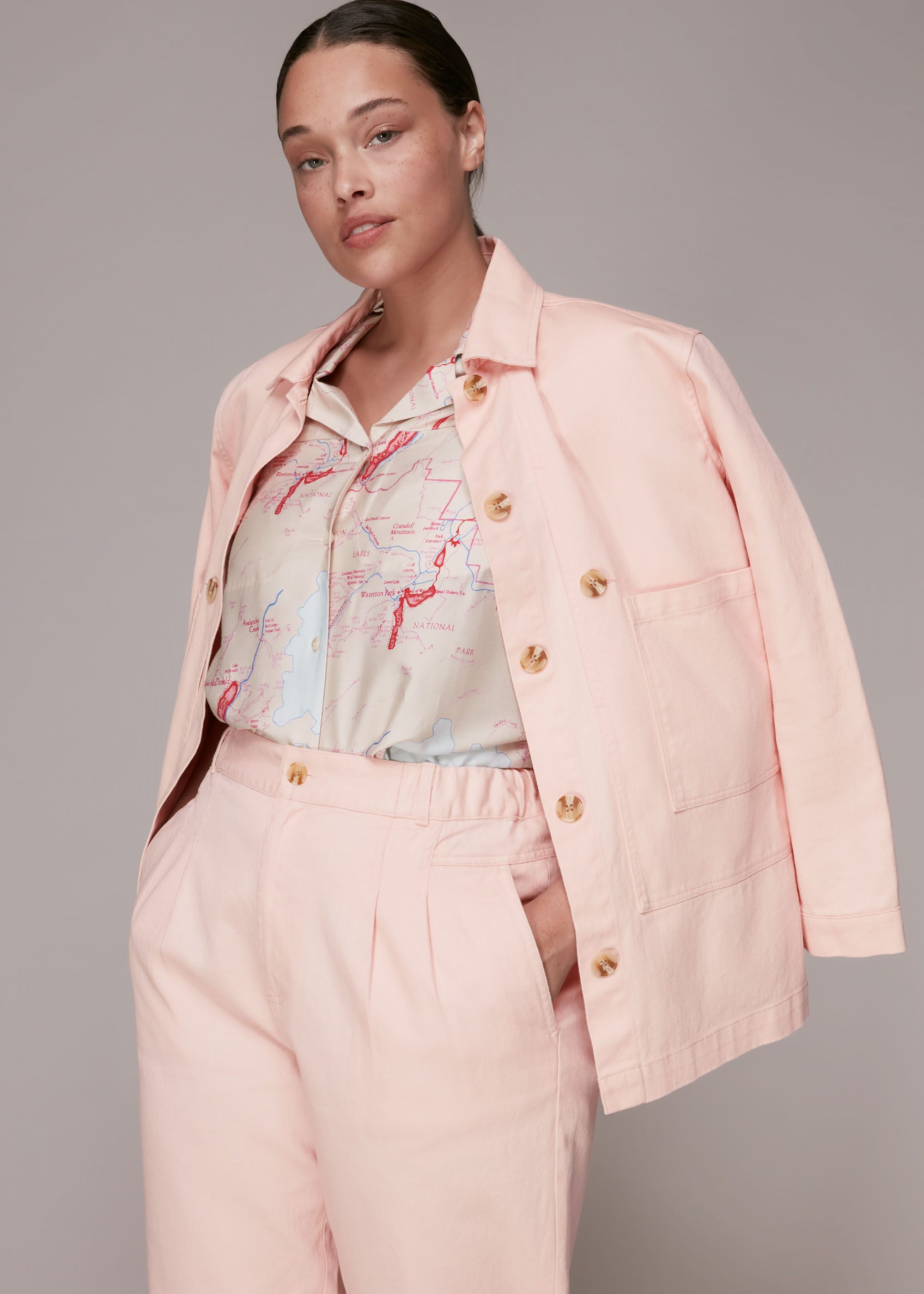 Pale Pink Elasticated Waist Trouser 