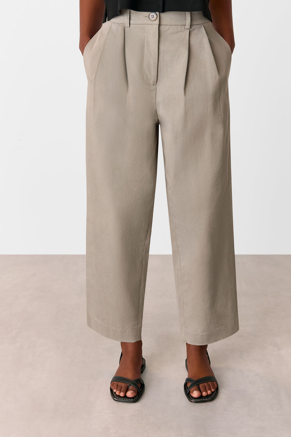 Taupe Bethany Barrel Leg Trouser