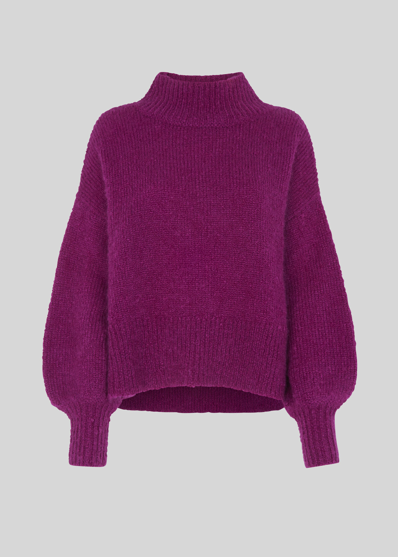 Blouson Sleeve Sweater Purple