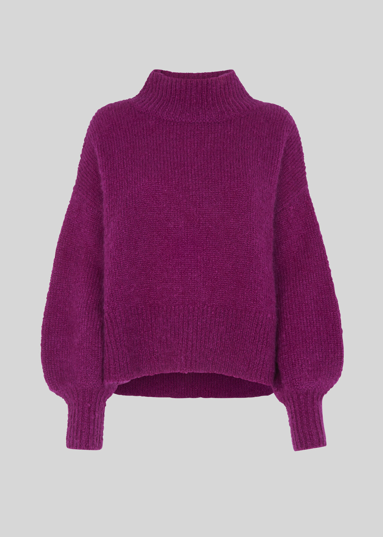Purple Blouson Sleeve Sweater | WHISTLES