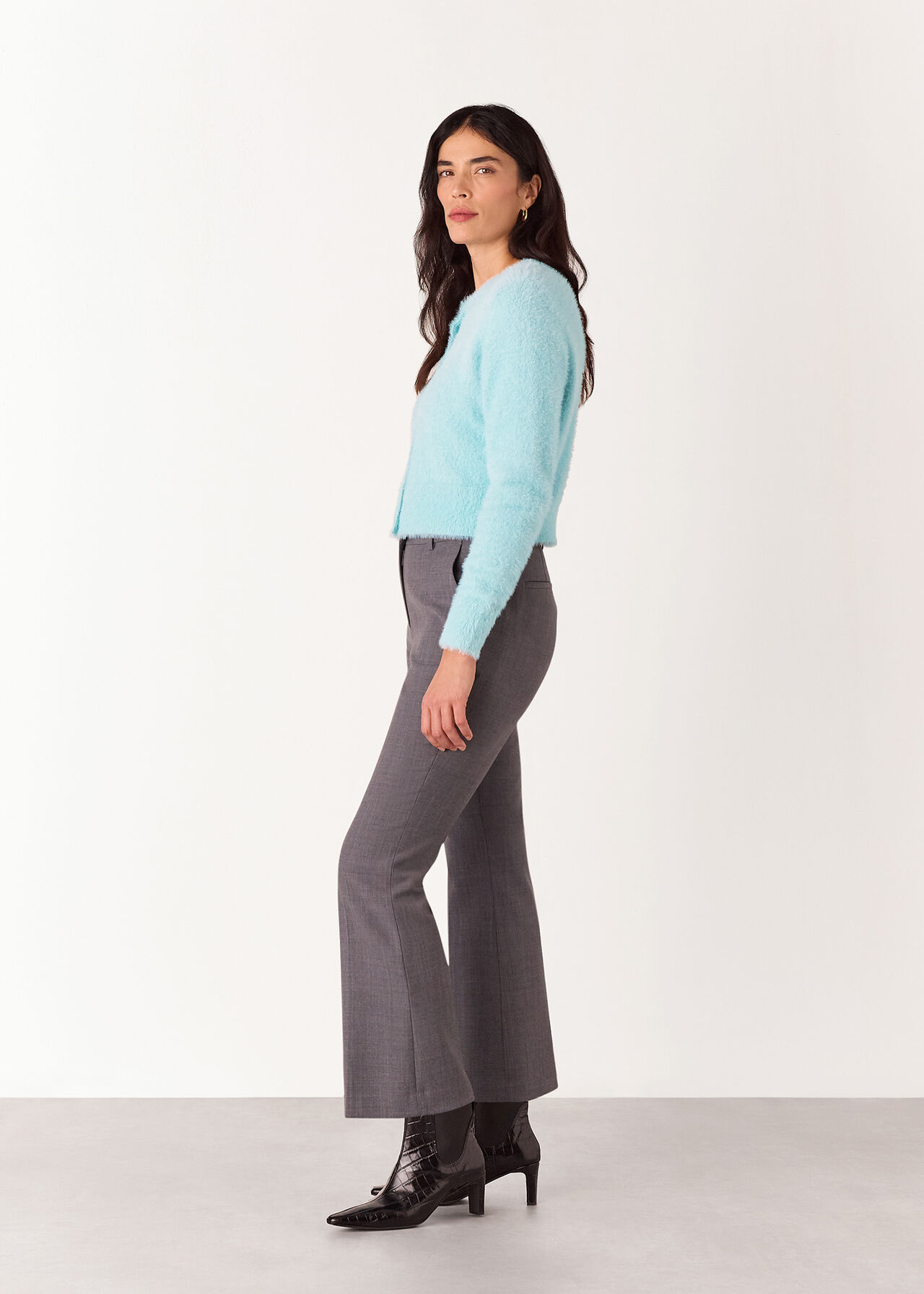 Isla Cropped Fluffy Cardigan
