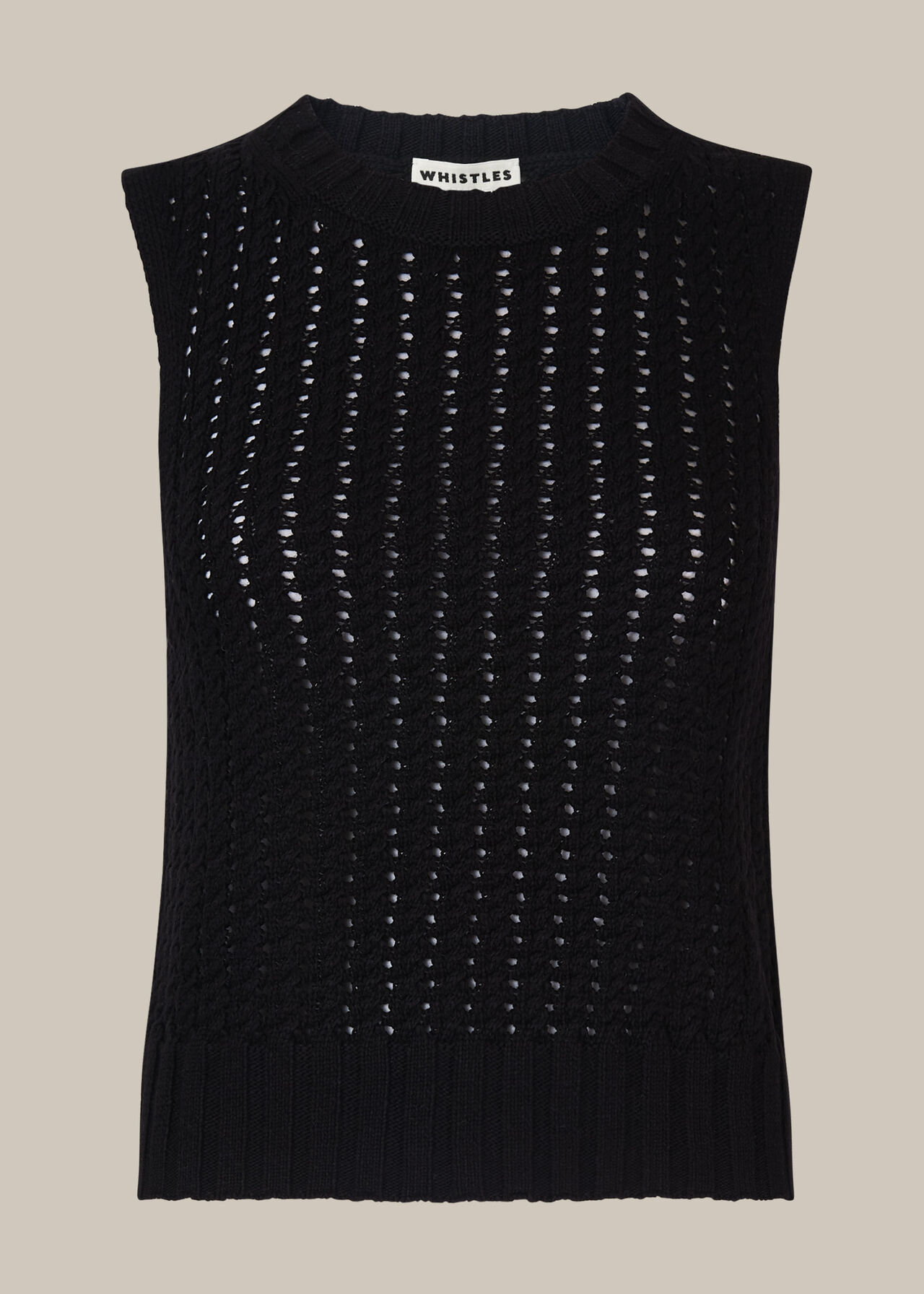 Black Chevron Pointelle Knit | WHISTLES