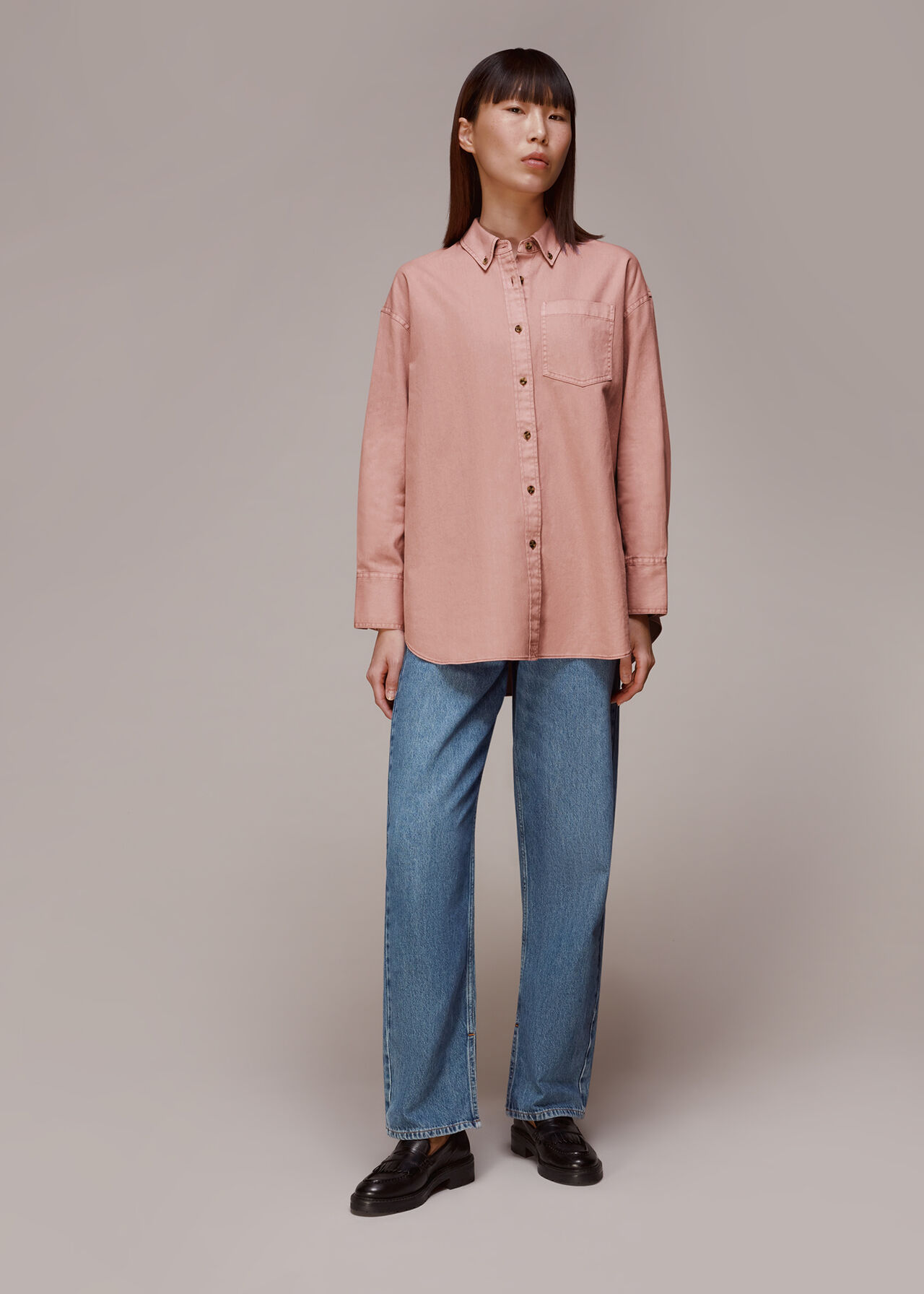 Pink Ruby Denim Pocket Shirt | WHISTLES