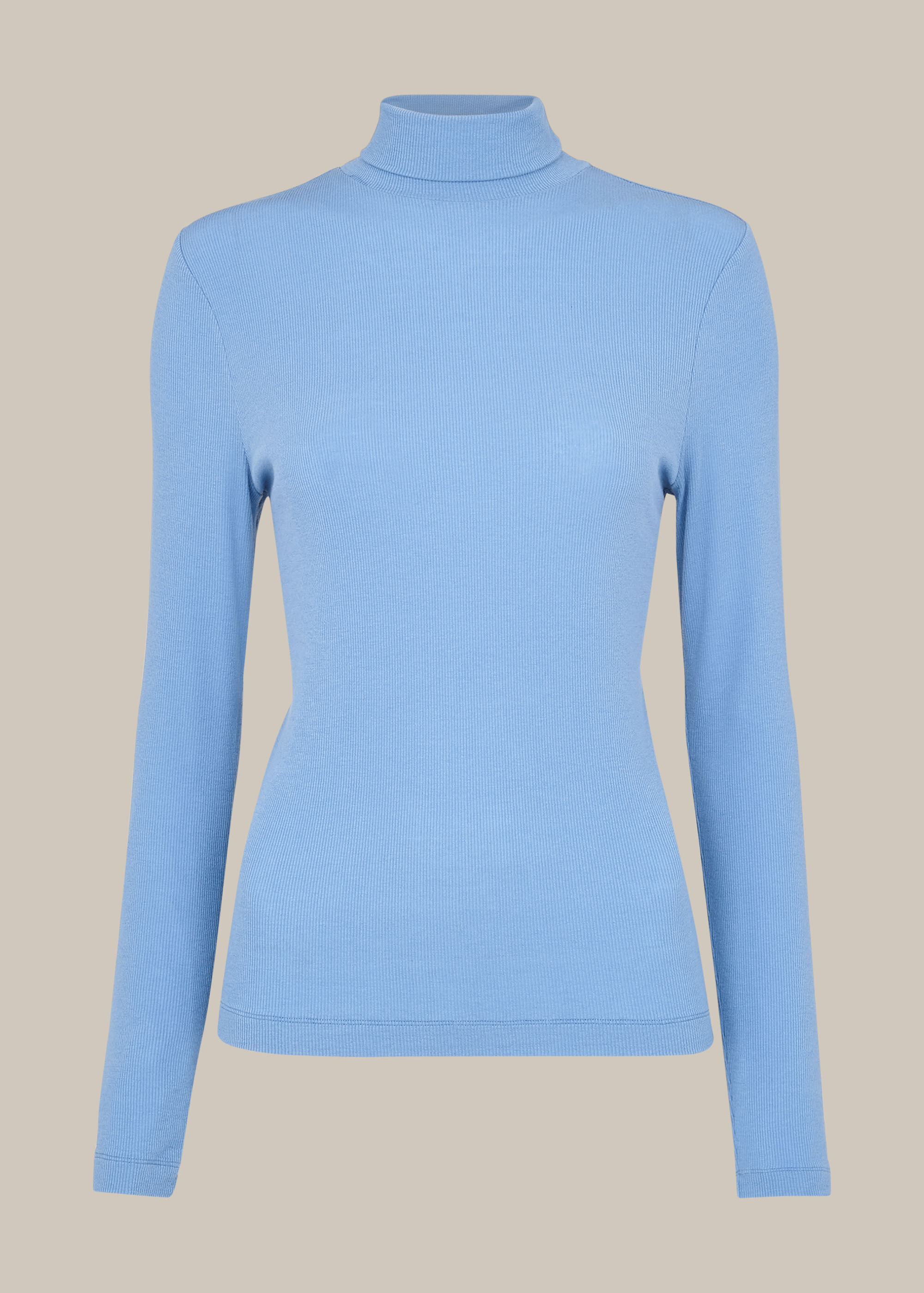 Blue polo neck top discount