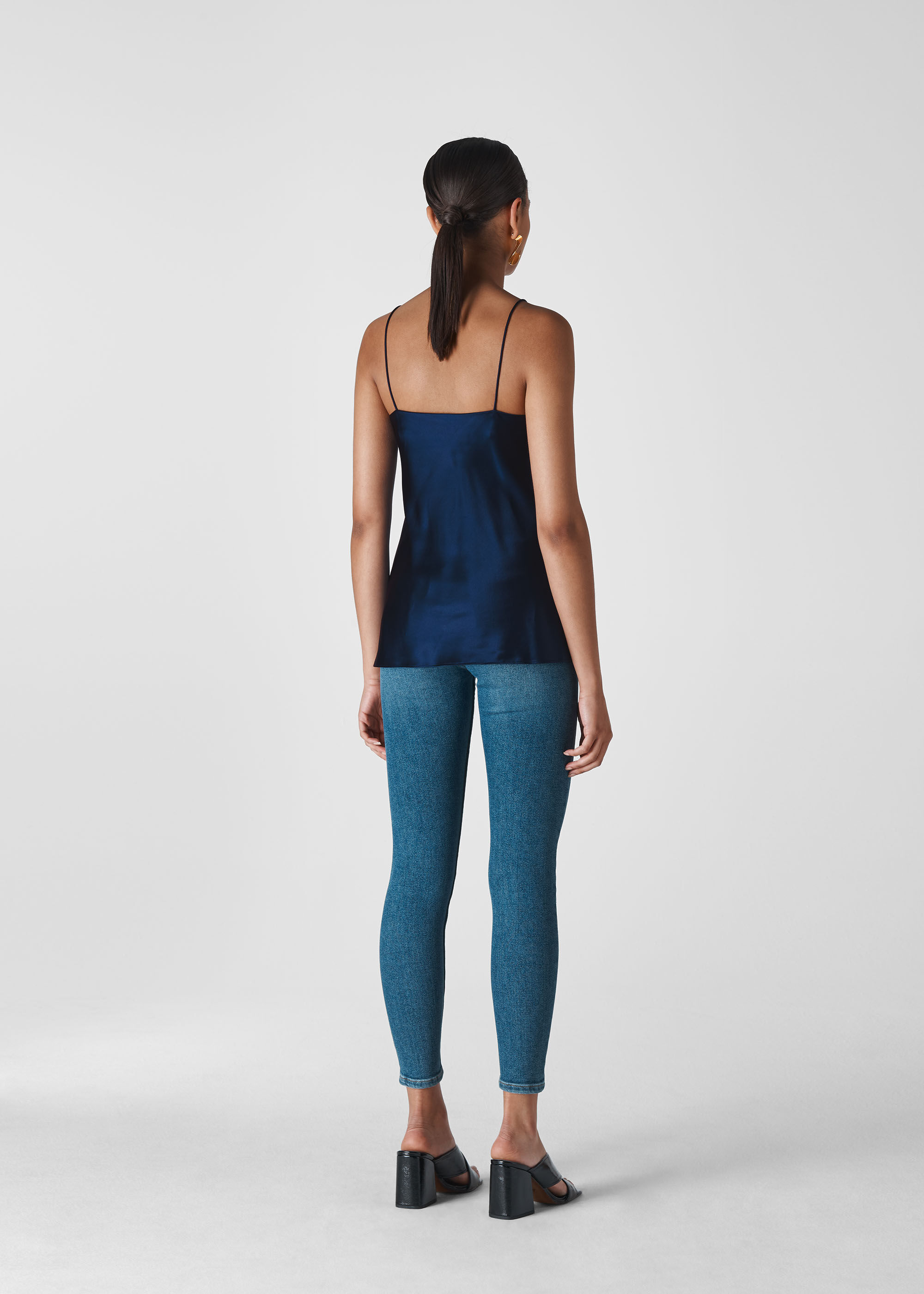 Silk satin camisole tops sales