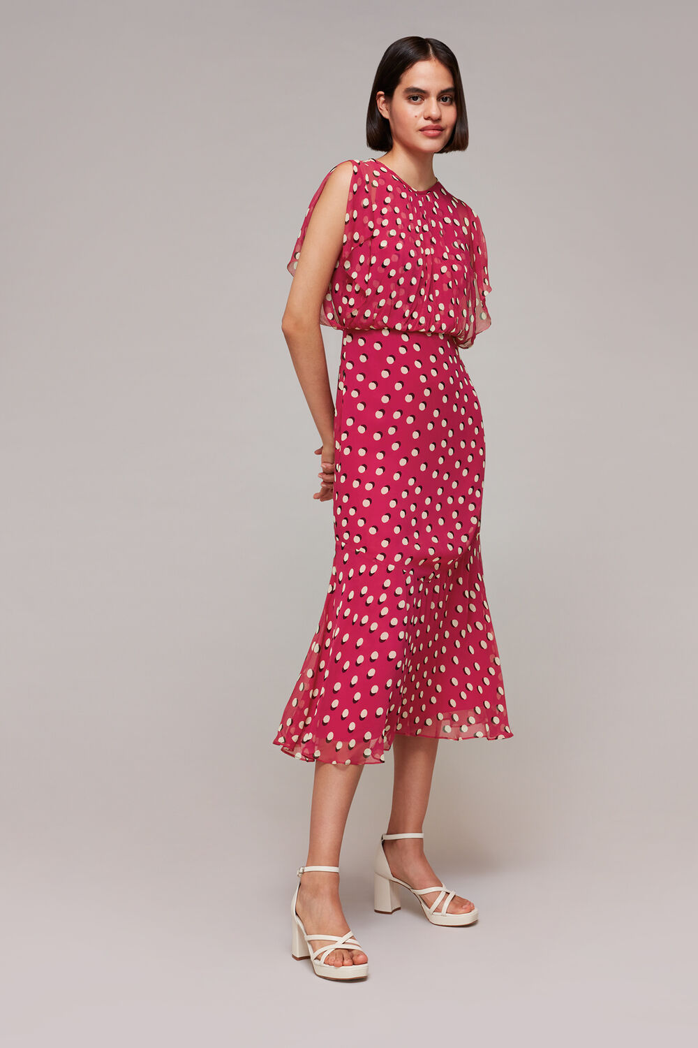 Moon Spot Print Dress