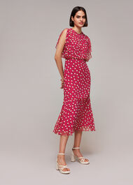 Moon Spot Print Midi Dress