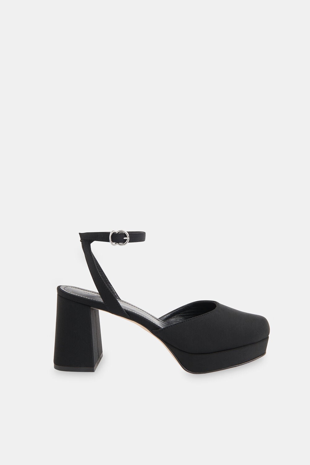 Black Estella Satin Platform Shoe