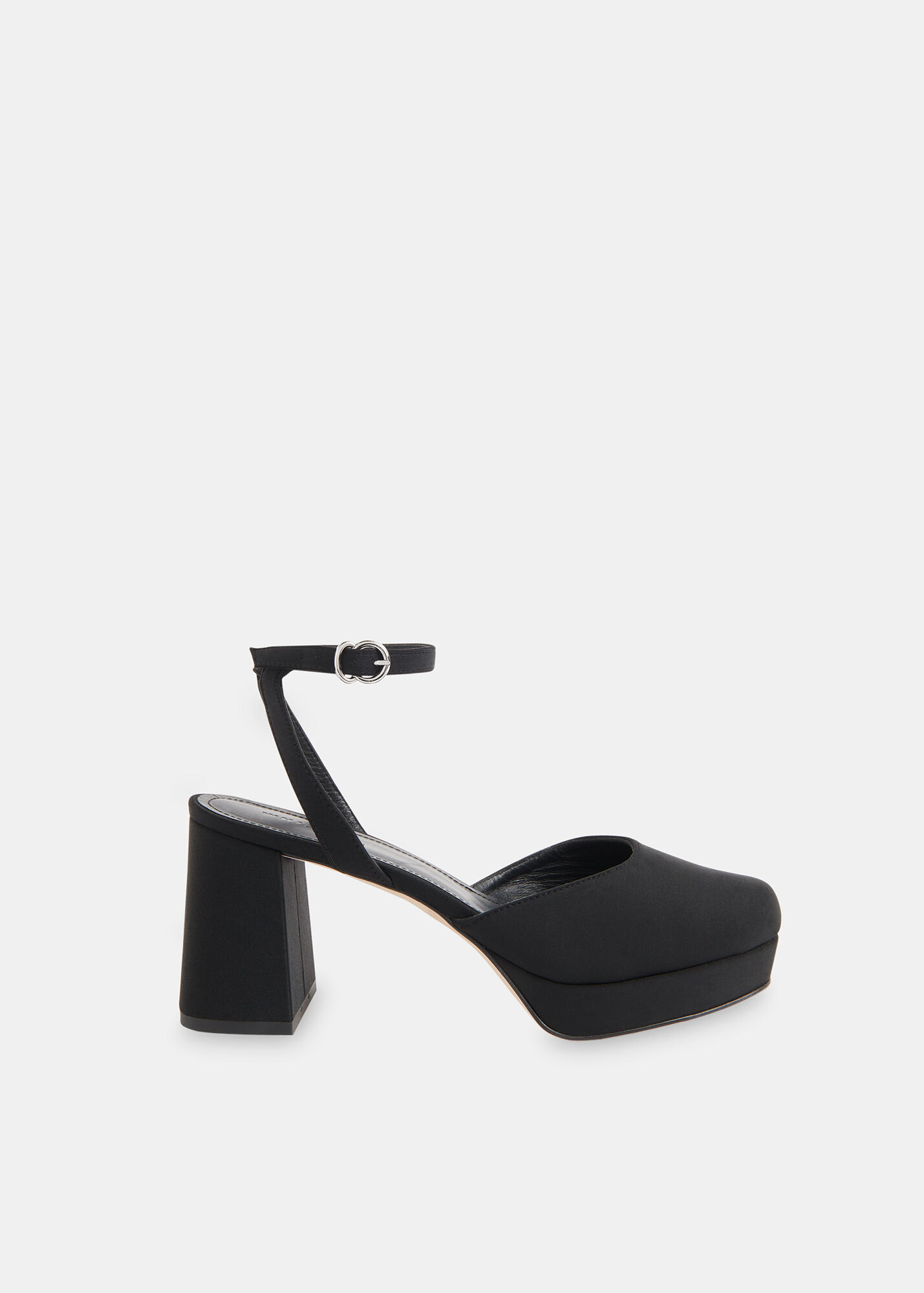 Black Estella Satin Platform Shoe WHISTLES