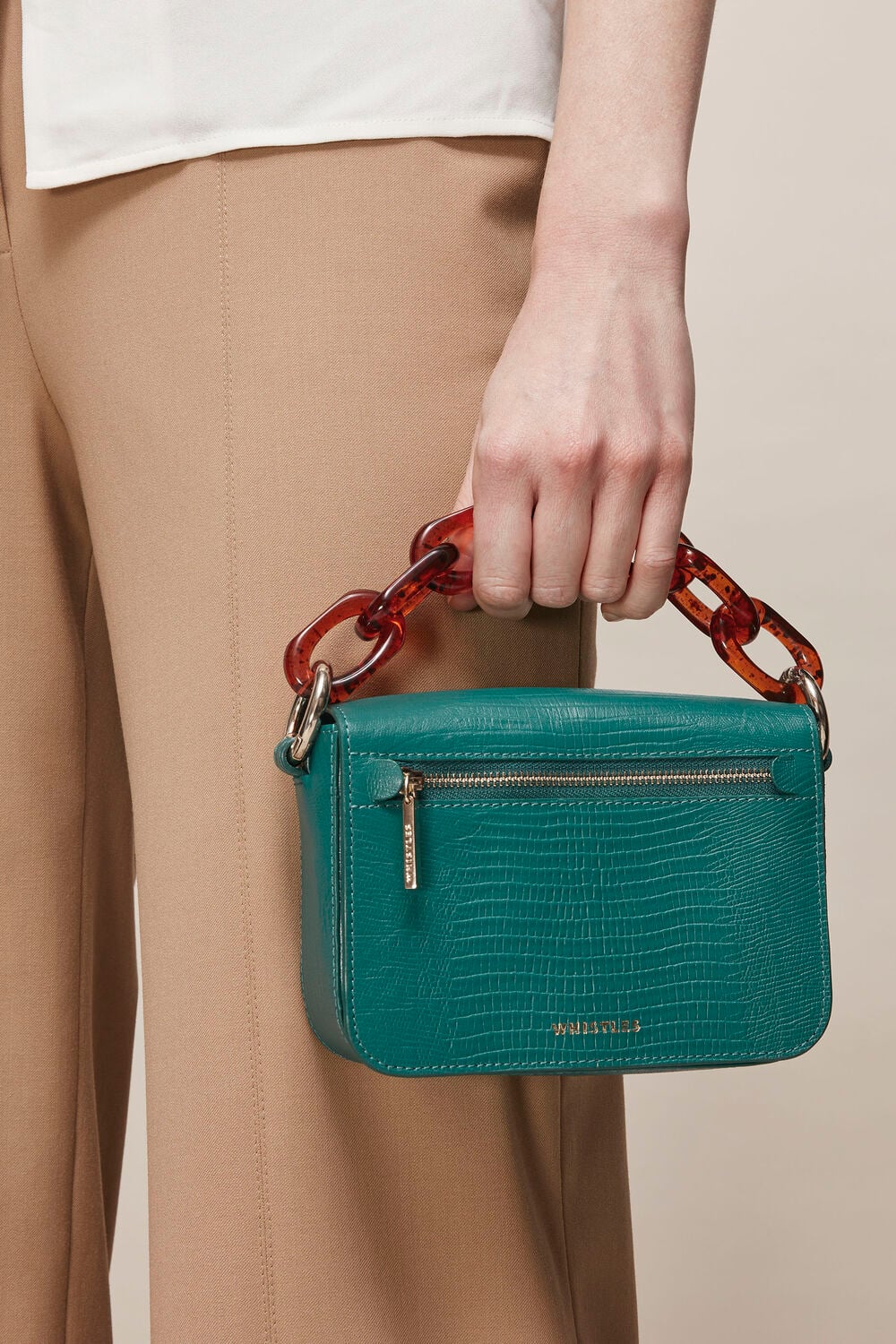 Odie Resin Chain Lizard Bag Teal
