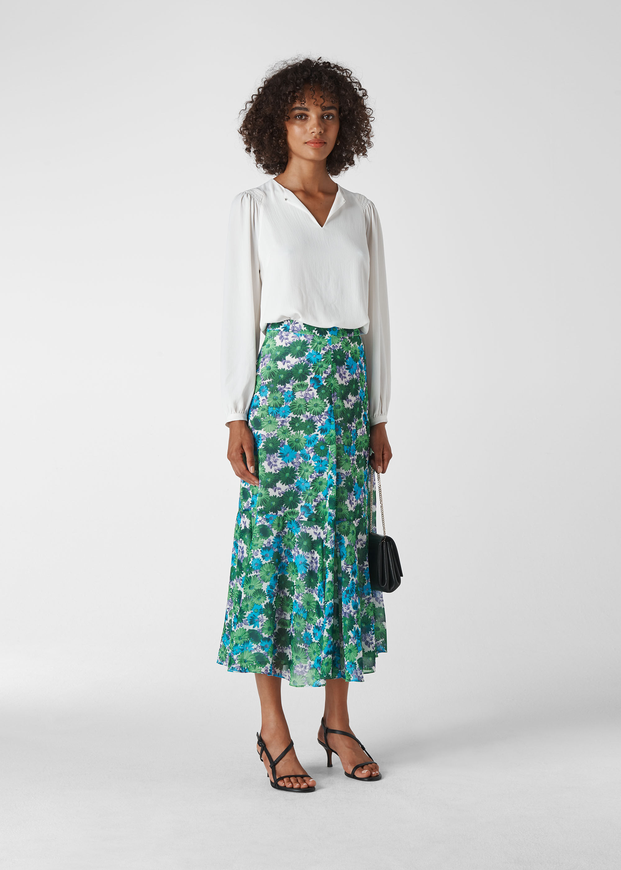 Multicolour Zinnia Floral Skirt