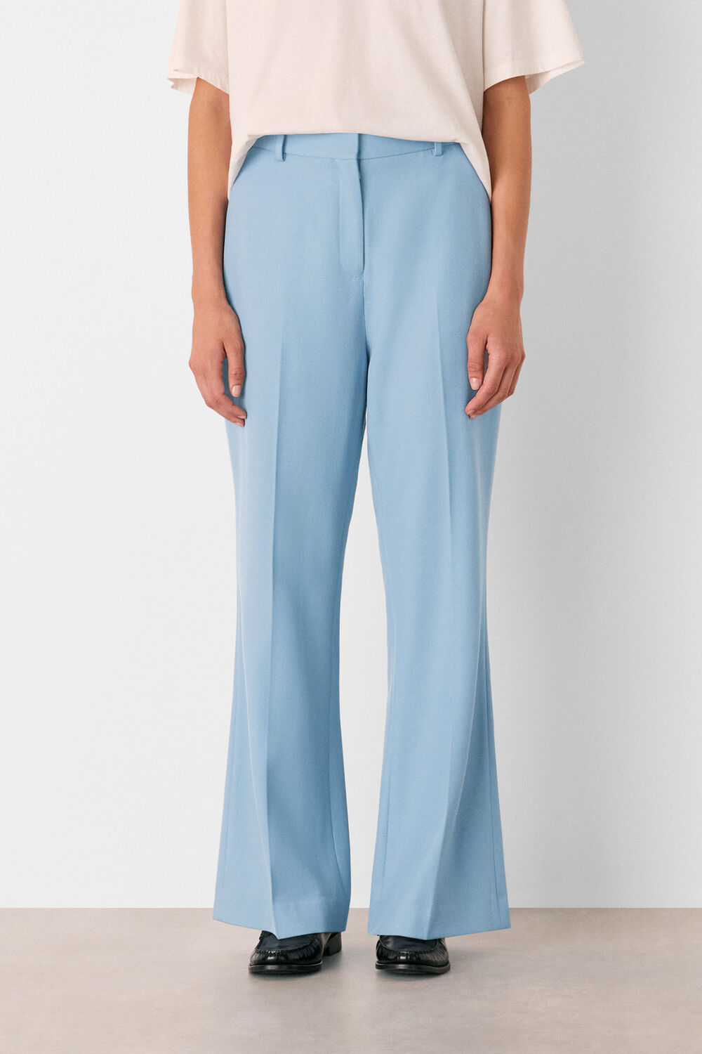 Blue Wool Blend Tailored Trouser
