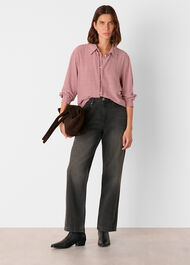 Geo Print Pleat Detail Shirt
