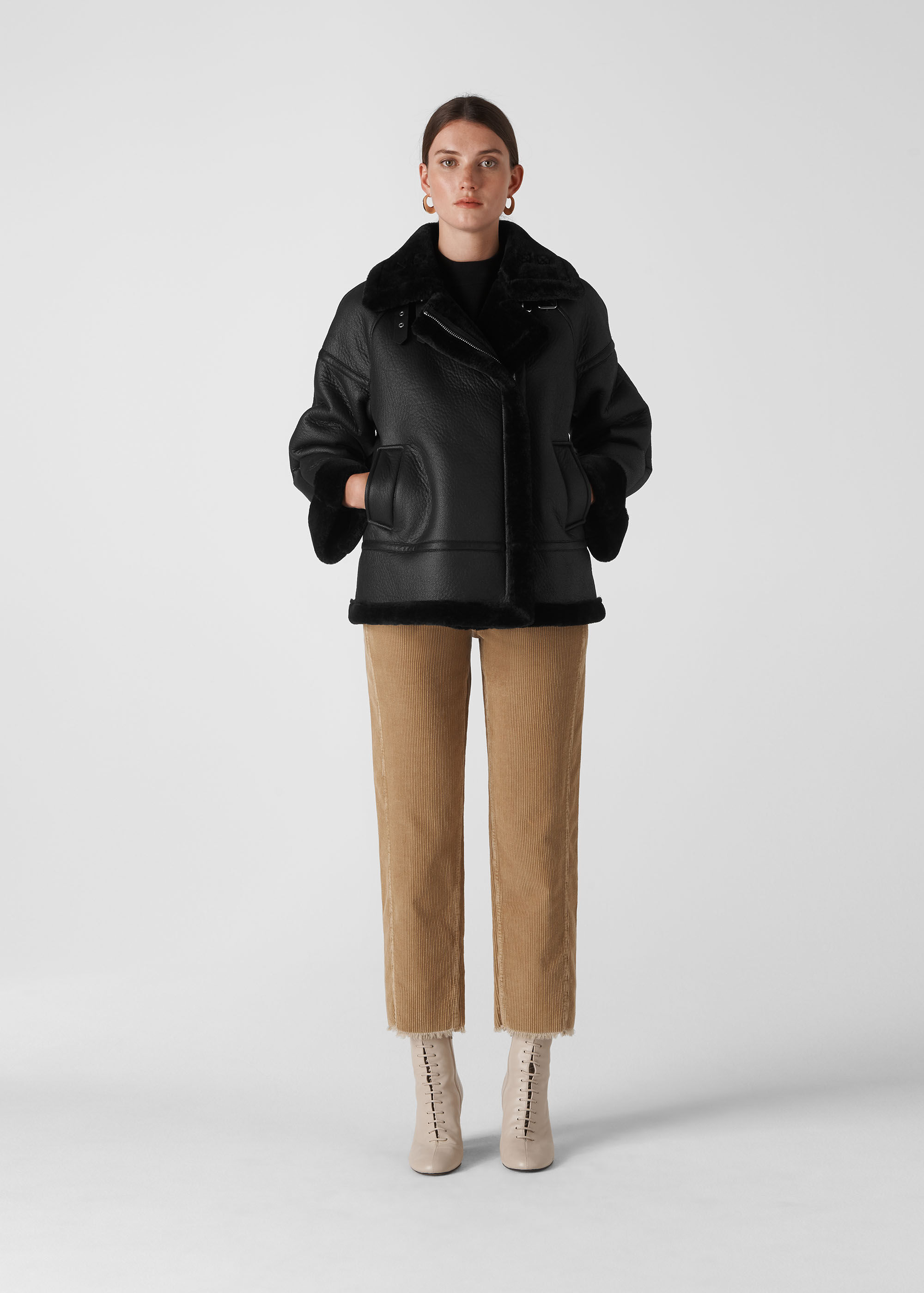 Faux fur biker jacket store