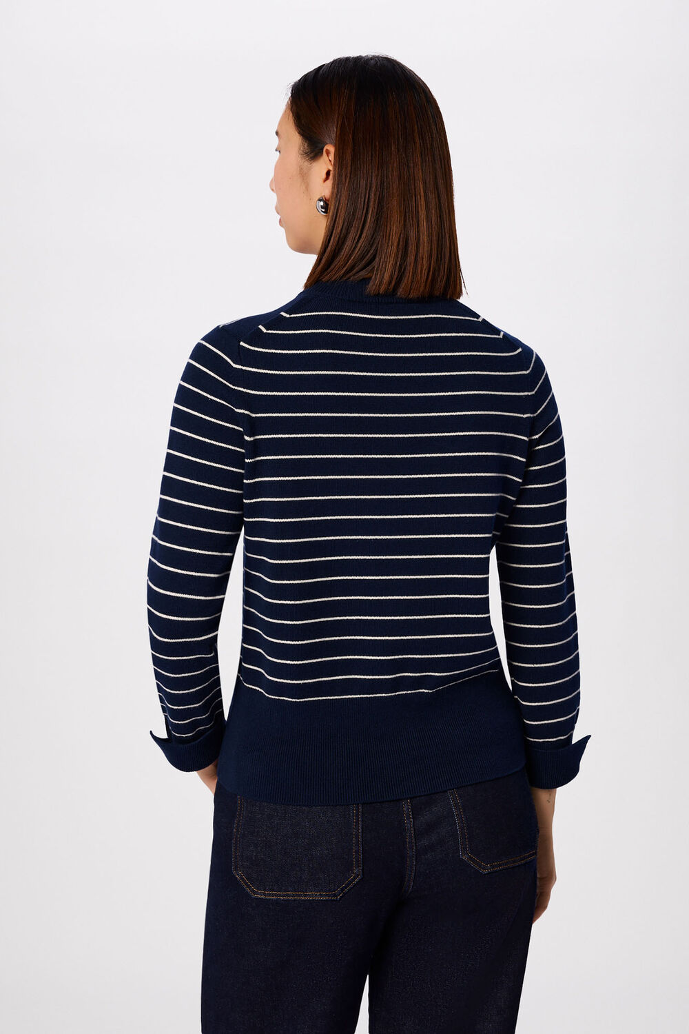 Navy Classic Stripe Cotton Knit