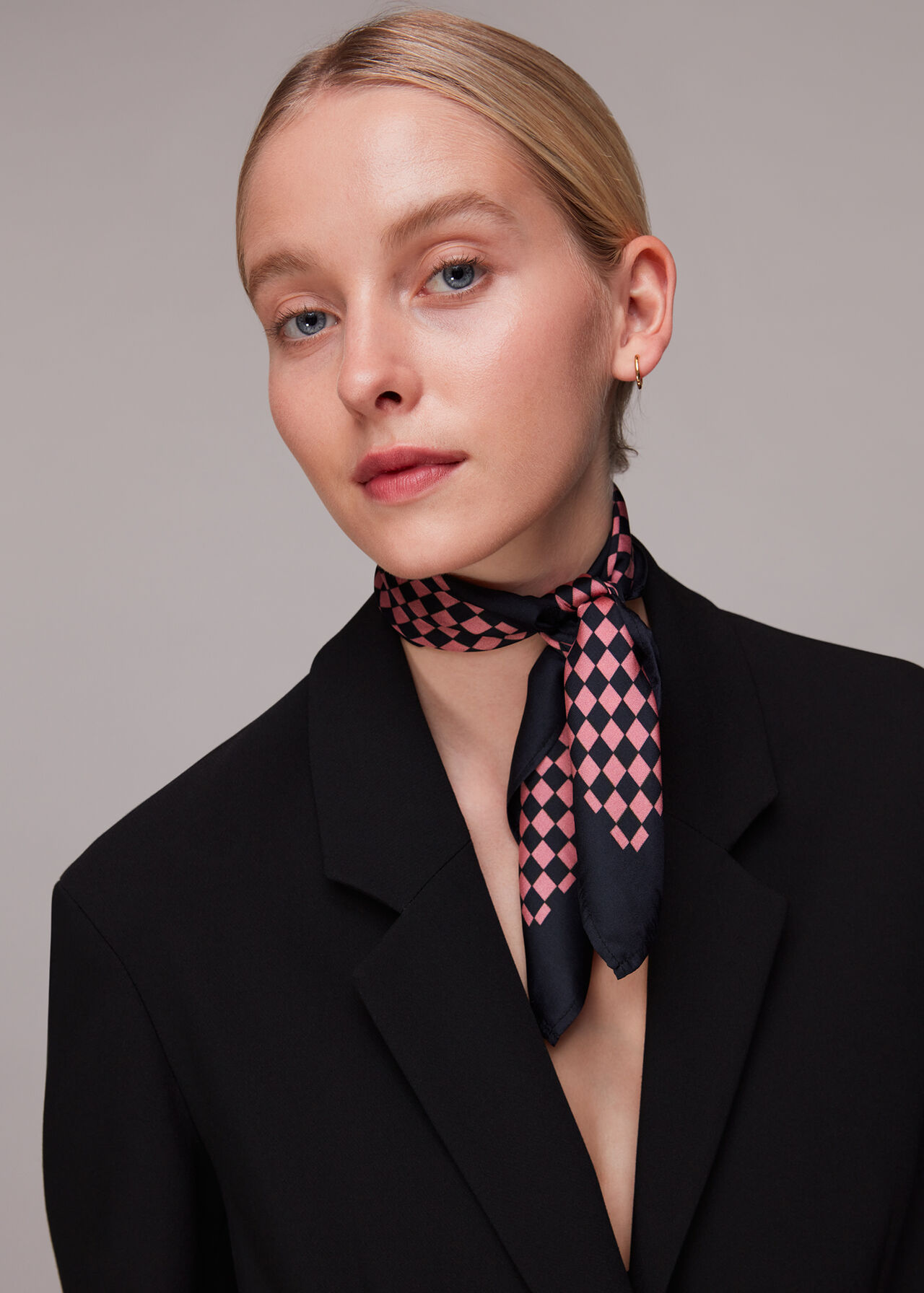 Checkerboard Silk Scarf