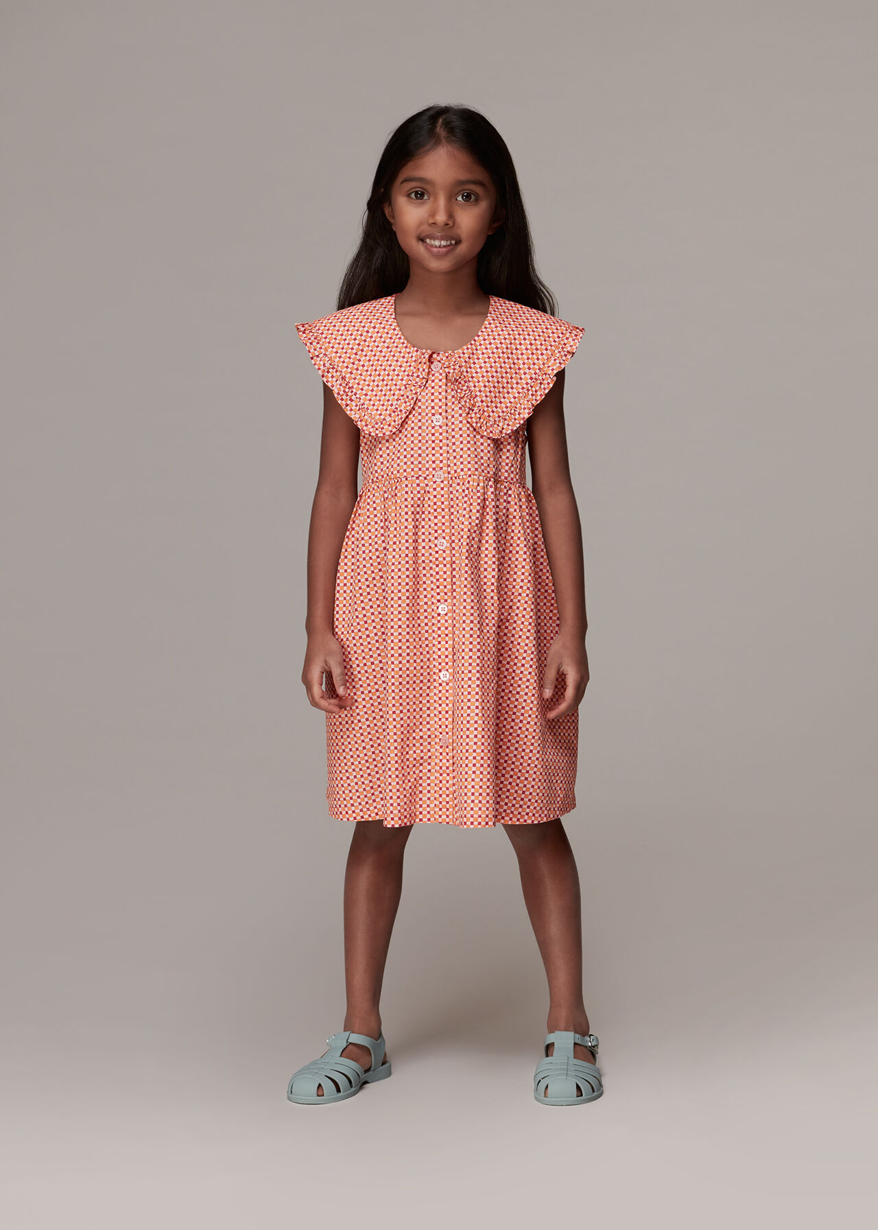 Ditsy Square Nova Collar Dress